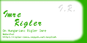 imre rigler business card